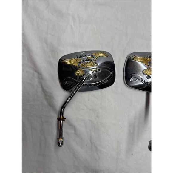 Harley Davidson Live to Ride Mirrors Square Short Stem ChromePair LH RH - Picture 5 of 16